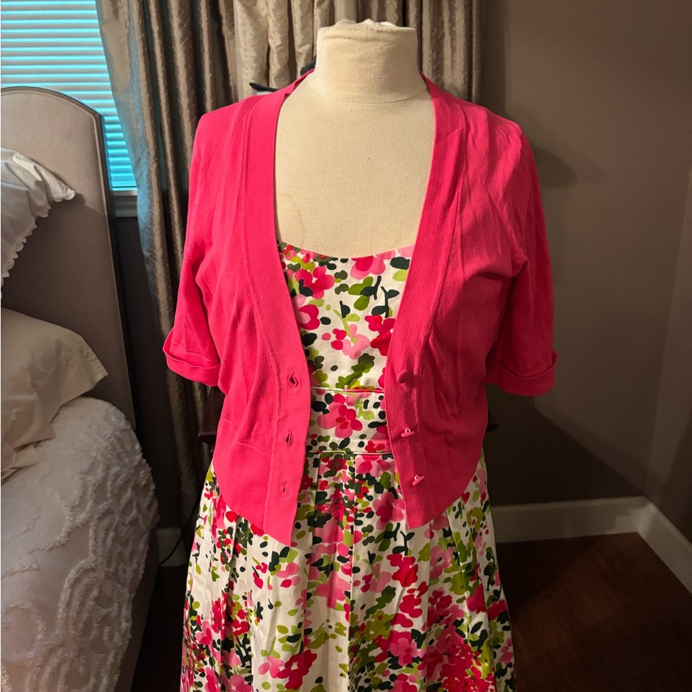 Jessica Howard Pink Cardigan with Floral Dress